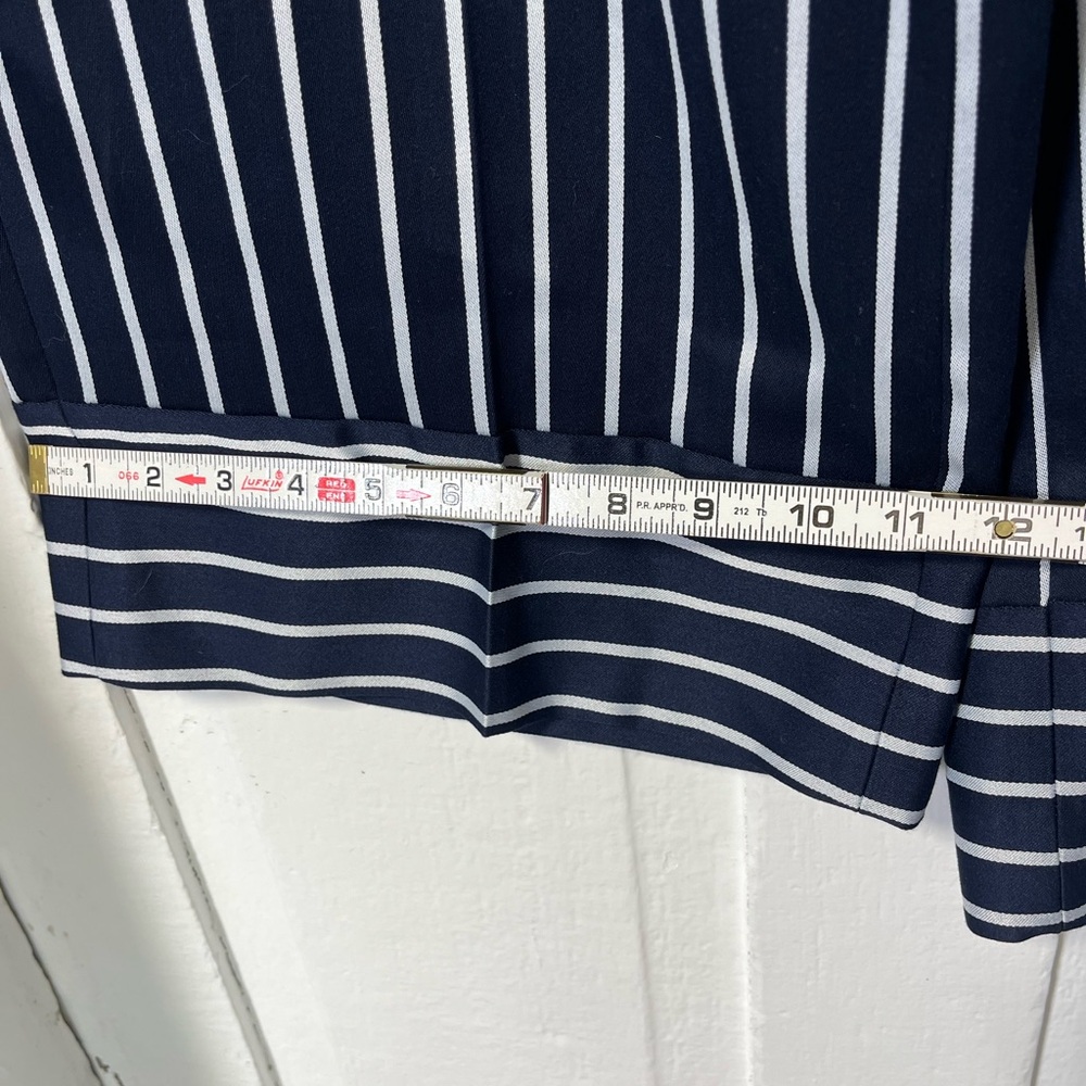Banana Republic Blake Striped Wide Leg Navy Belted Pants Sz 6 - Picture 10 of 10